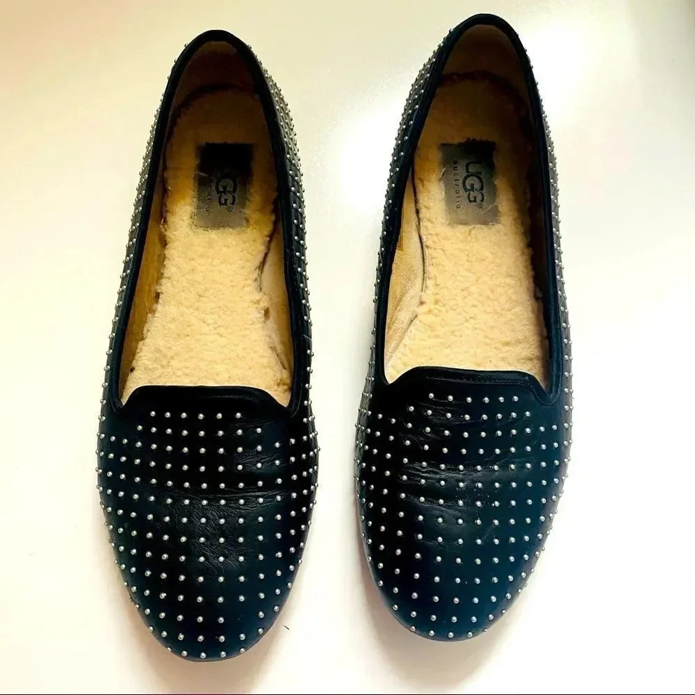 Ugg Australia Alloway Black Studded Flats
